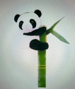 抱竹熊猫美术作品。受访者供图