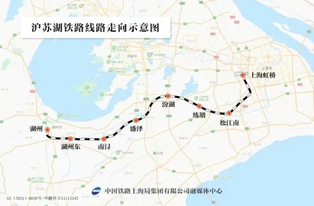 沪苏湖铁路线路走向示意图