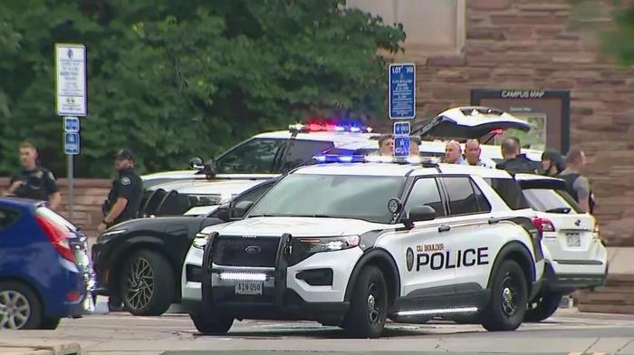 △警方在科罗拉多州立大学博尔德分校进行调查