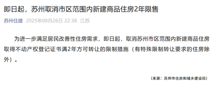 重磅,苏州市区取消新房限售!|苏州楼市|江苏省|楼市|限购|直通车_手机新浪网