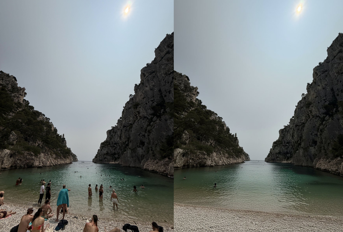 类似这种「删除路人背景」的需求，只需要一个 Prompt 就能解决 ｜ 图片来源：极客公园