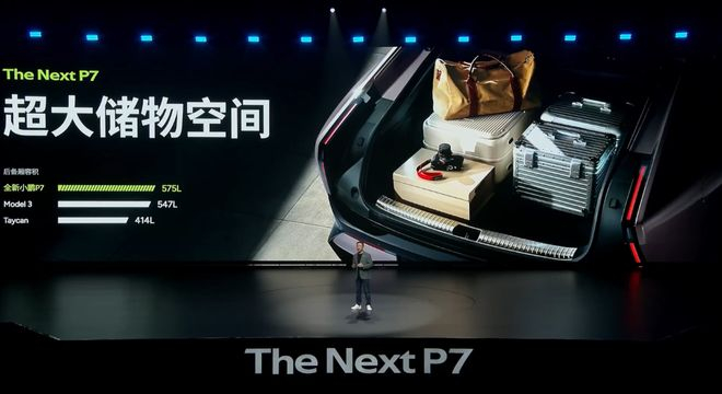 ▲全新小鹏P7后备箱容积
