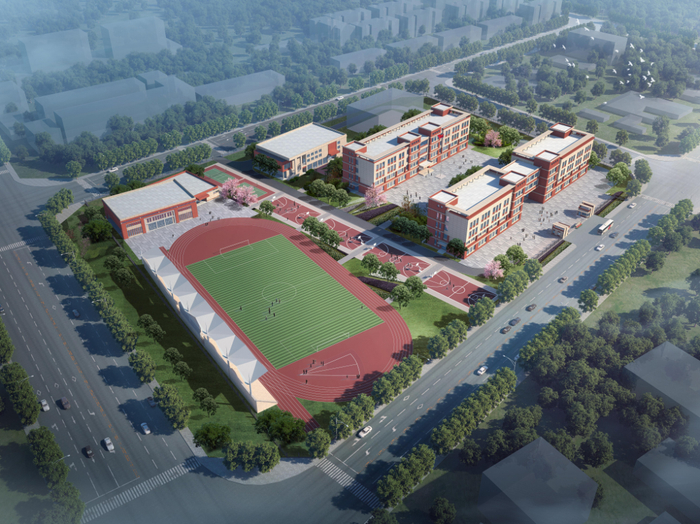 昌吉市朝阳小学效果图。