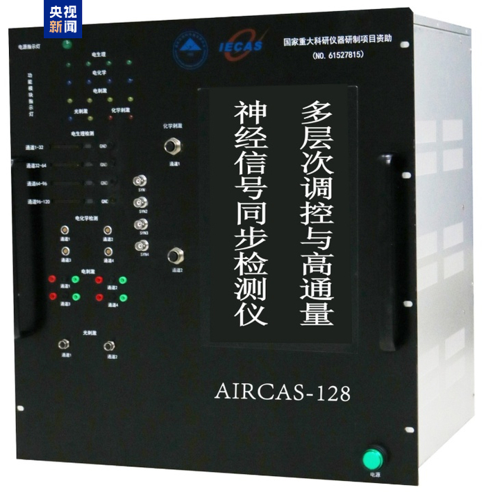 ▲ 多层次调控与高通量神经信号同步检测仪（AIRCAS-128）