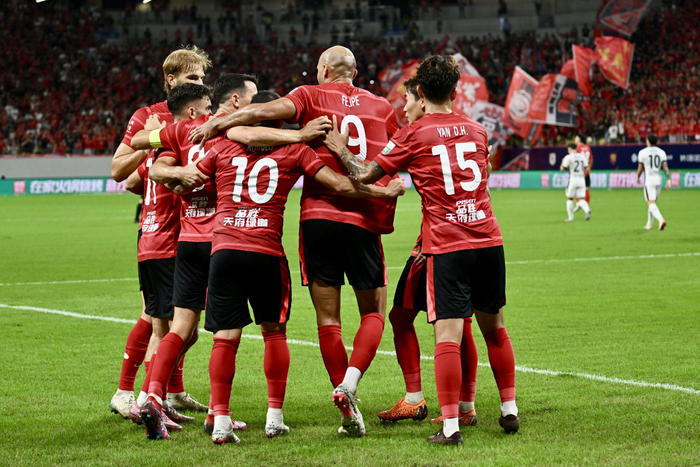 ▲成都蓉城球員慶祝進球