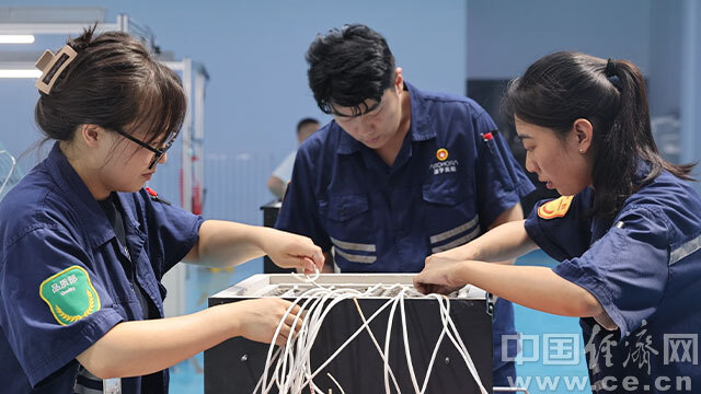 工作人員在生產(chǎn)車(chē)間工作 中國經(jīng)濟網(wǎng) 李朝揚/攝