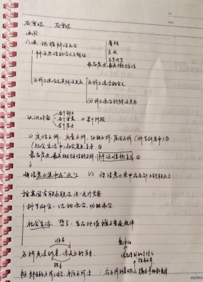 苟曾妮高中时的笔记