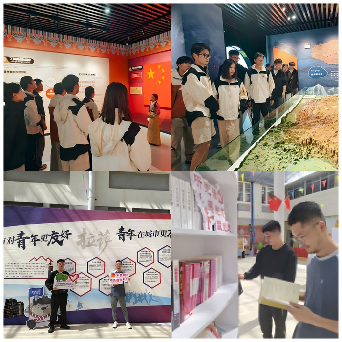 图1：团队参观铸牢中华民族共同体意识展和走访调研拉萨市青年之家