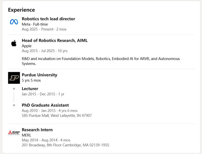 ▲Jian Zhang的工作经历（来源：Linkedin）