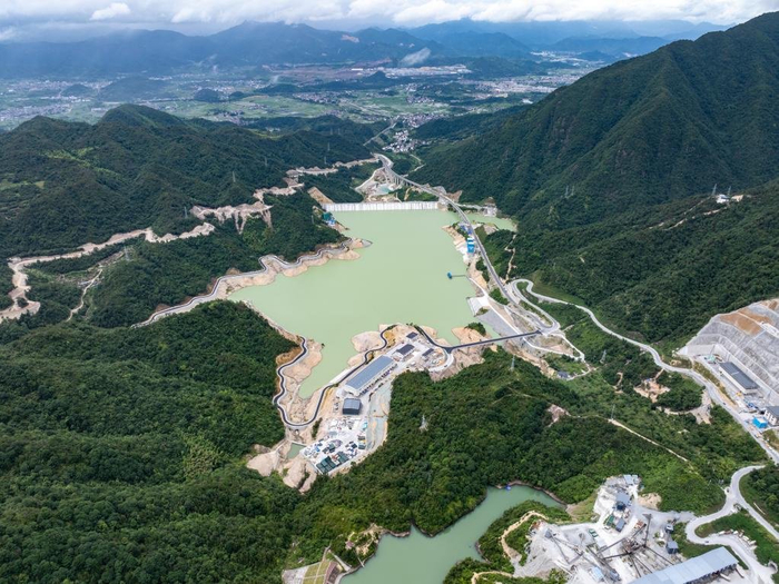 ▲天台抽蓄下水库俯瞰图
