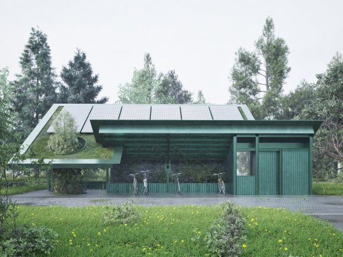 图2 - 60 Degree Ecological Pavilion 自行车驿站