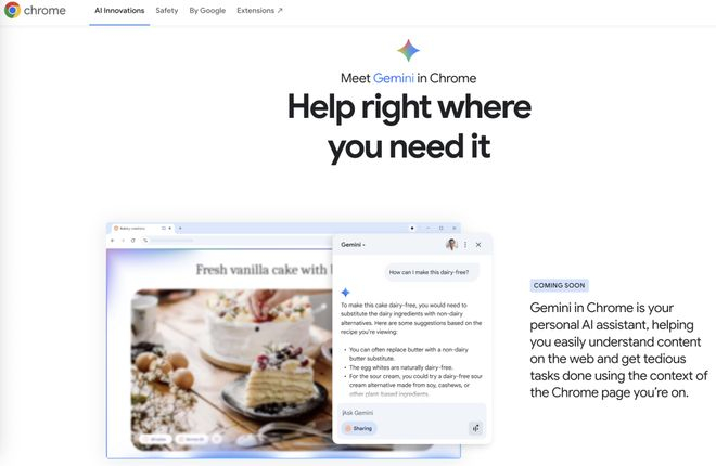 谷歌 Chrome 推出类似功能｜ 图片来源：谷歌