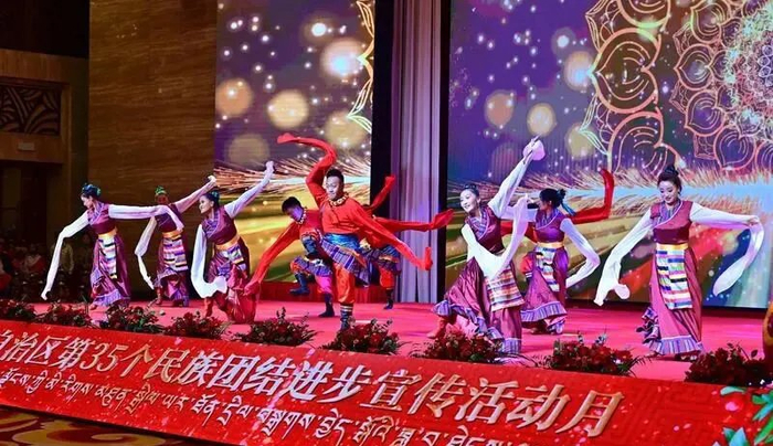 图为舞蹈《跟着共产党会幸福》。记者　唐斌　洛桑　摄