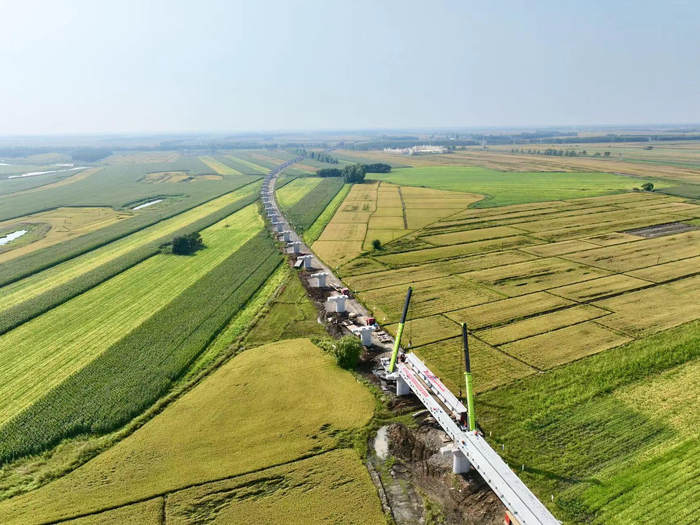 同江特大桥施工现场