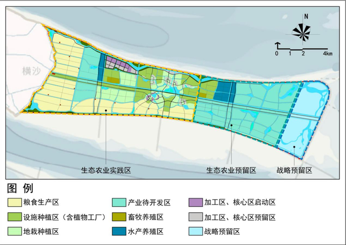 横沙新洲产业布局规划示意图