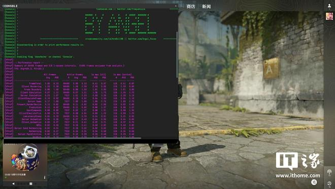 第一款游戏是《CS2》，在 1080P + 高画质下，运行创意工坊测试地图：