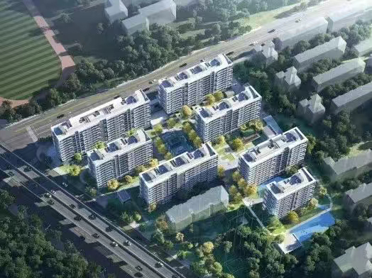 浙工新村改造前鸟瞰图和改造后方案图对比