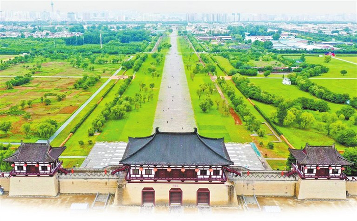 　　隋唐洛阳城定鼎门及天街遗址保护展示工程。张怡熙 摄