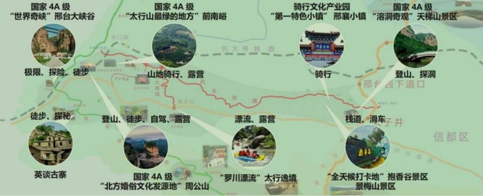 河北省邢台市信都区户外运动线路示意图
