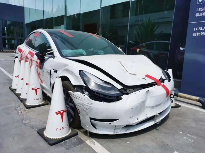 张亚周的特斯拉 图片来源:每经记者 李星 摄