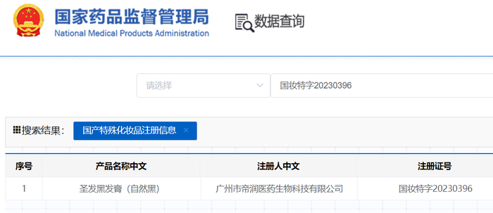 ▲“复方乌发液”标注的批号实际对应产品为“圣发黑发膏”。