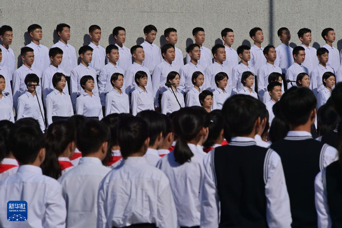 这是9月18日拍摄的“勿忘九一八”撞钟鸣警仪式现场。新华社记者 吴青昊 摄