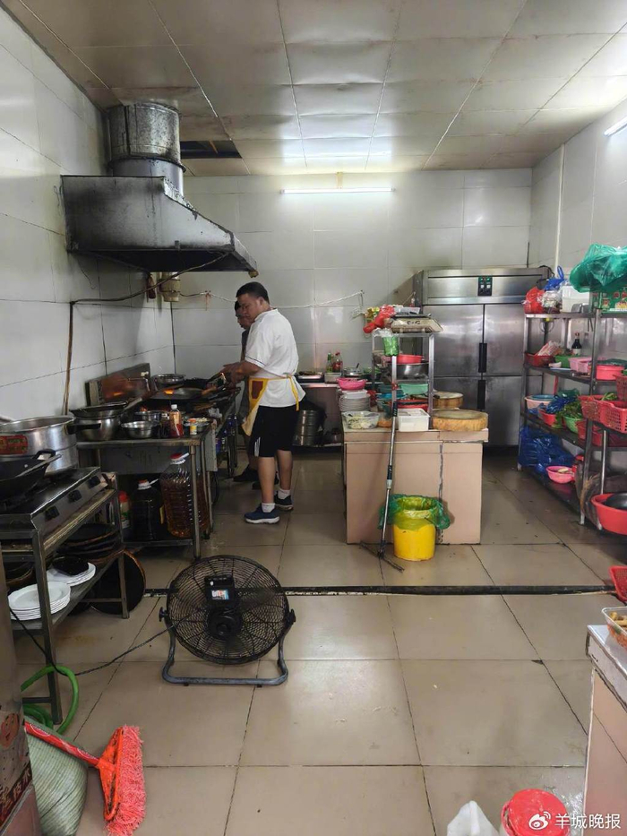 凤姐风味美食店后厨的厨师正熟练颠勺