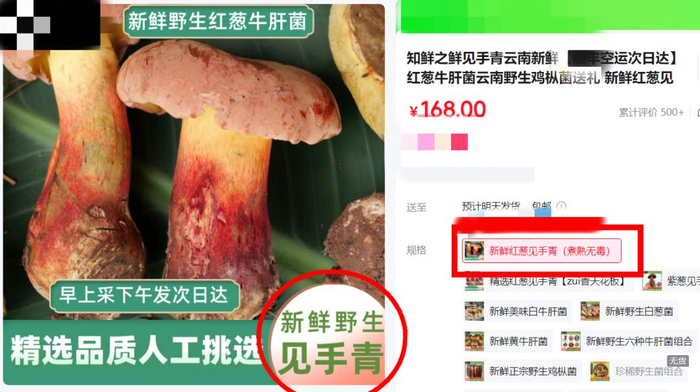 　　▲电商平台所售见手青。（某电商平台截图）