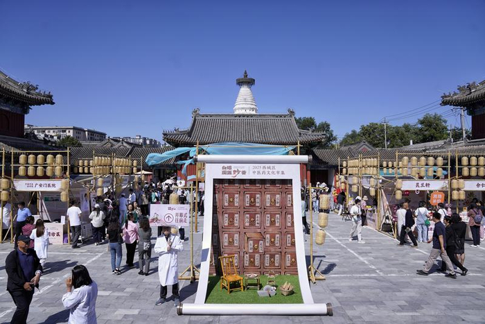 首届“白塔国医妙荟”中医药健康文化活动现场。新京报记者 薛珺 摄