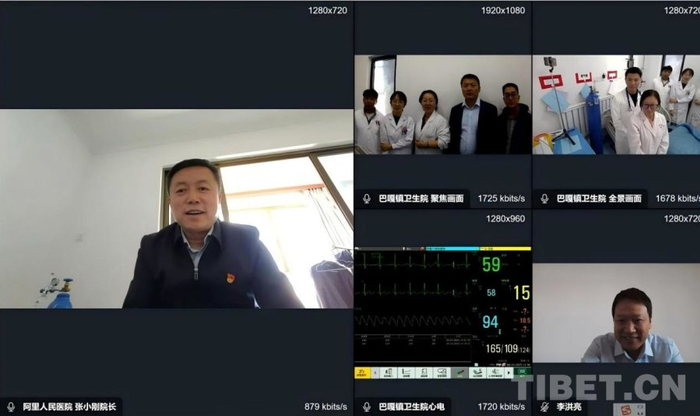 圖為阿里地區人民醫院與普蘭縣巴嘎鎮衛生院開(kāi)展AI問(wèn)診及遠程會(huì )診服務(wù) 阿里地區人民醫院供圖?