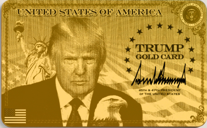 特朗普在社交媒体上发布的“金卡”模型
