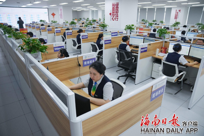 9月23日上午，在海南省12345熱線中心，工作人員在案頭處理民生訴求。海南日?qǐng)?bào)全媒體記者 王程龍 攝