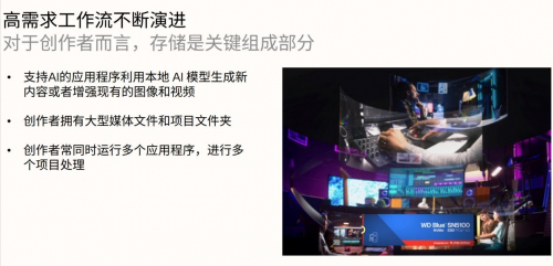 图注：WD Blue SN5100 NVMe SSD主要面向AI应用与内容创作者打造