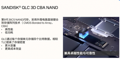 图注：高性能、低功耗是闪迪BiCS8 QLC 3D CBA NAND的主要特性。