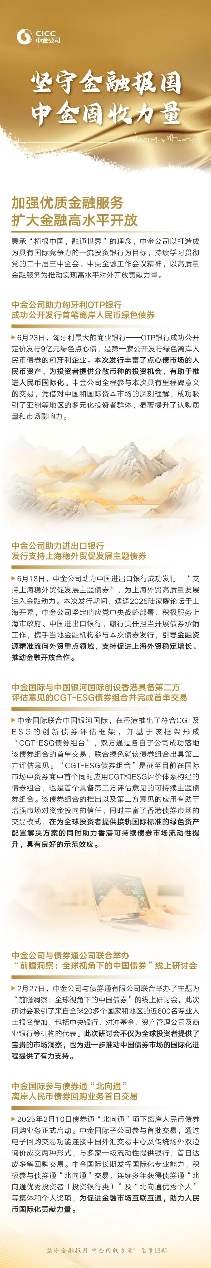 坚守金融报国·中金固收力量：加强优质金融服务，扩大金融高水平开放_财经头条
