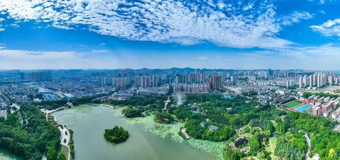 淮南市田家庵区航拍。