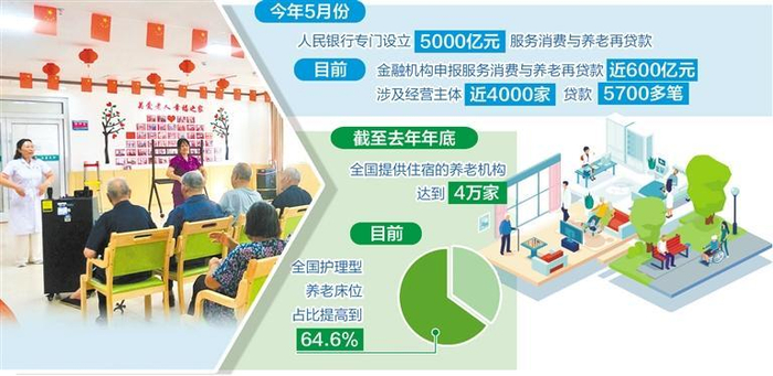 在沂南县天河养老服务中心，医护人员正在带领老人做养生操。