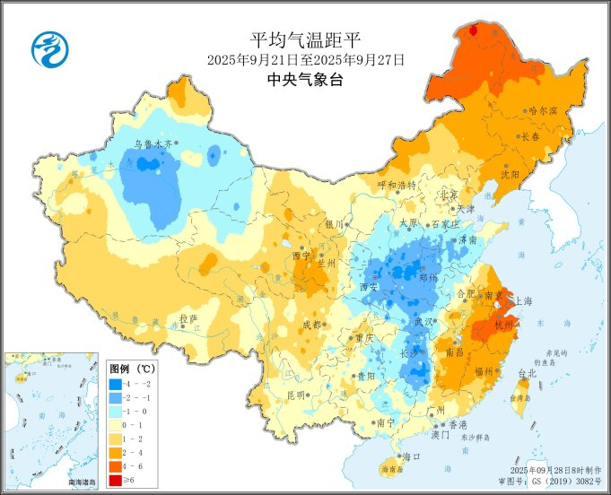 图1 全国平均气温距平