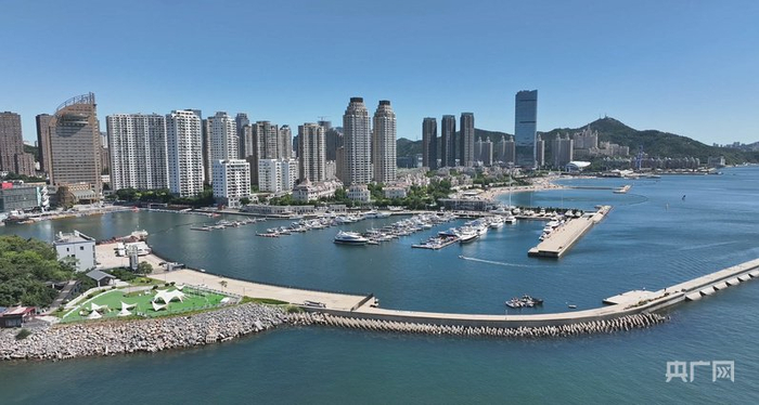 俯瞰海与城市（央广网发 大连市委宣传部供图）