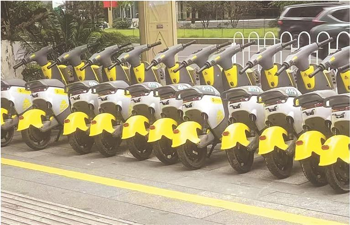 没有牌照的共享单车。 贵州日报天眼新闻记者 陈龙 摄