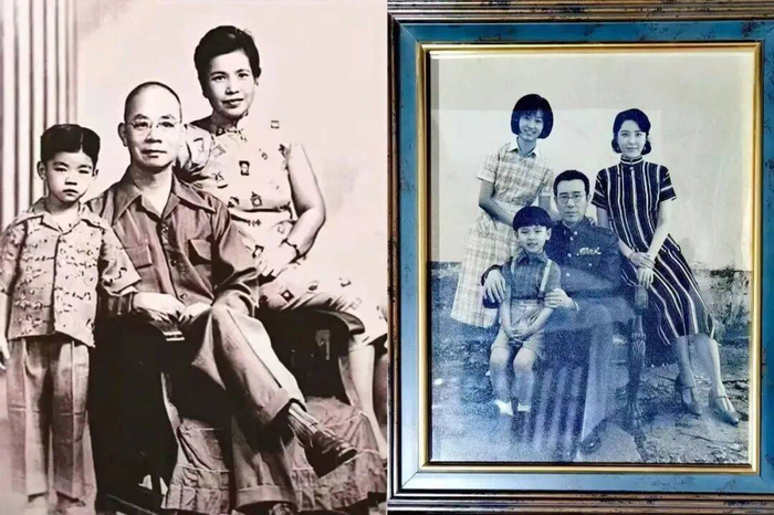 (左图为吴石团圆照,右图为电视剧《沉默的荣耀》里的全家福)