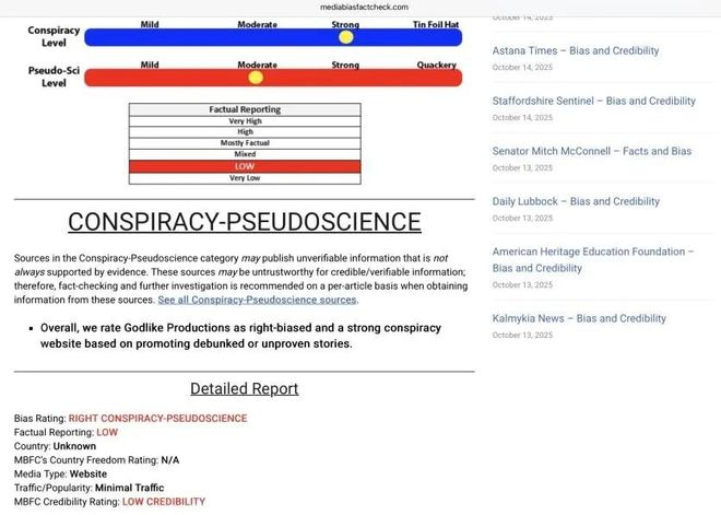 Media Bias/Fact Check官网截图