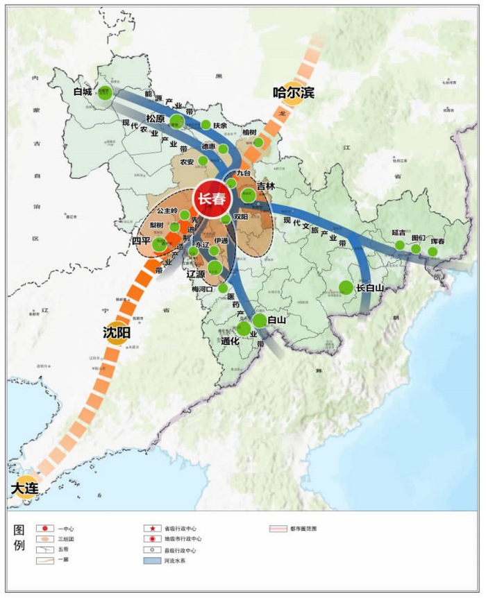 长春都市圈规划空间布局图。图源：吉祥新闻