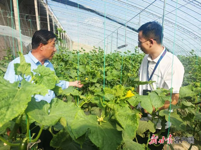 甘州区梁家墩镇纪委工作人员向群众了解惠农政策落实情况。（张掖市纪委监委 供图）