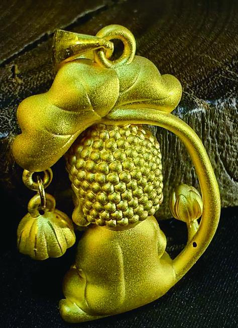     足金999硬金宝宝佛吊坠
