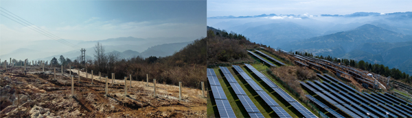 土店子村光伏電站建設(shè)前后。受訪者供圖