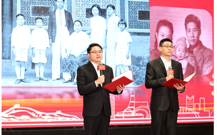 林彦辰、林冠廷在分享会上朗诵