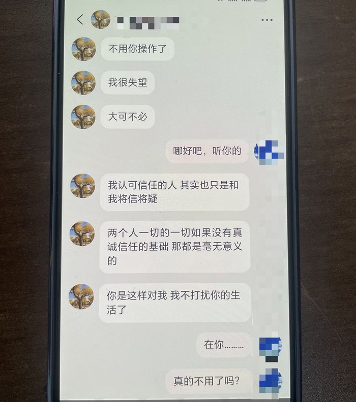 秦玉不愿在转账“投资”的时候，对方展现出了对她的“失望”，就此让秦玉心软、动摇。受访者供图