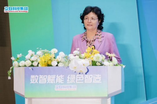 图/中国洗涤用品工业协会理事长汪敏燕致辞