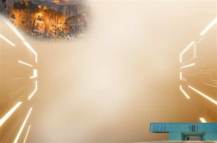 　　洛阳龙门石窟景区游人如织 龙门石窟微信公众号/图